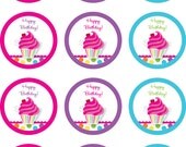 Birthday Cupcake Cherry Printable Cupcake Toppers Instant Download Il_170x135