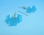 Drop Flower Earrings - Azure Blue Bohemian