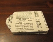 Small Vintage Atlas Index Tags - 25 pieces