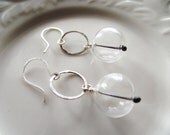 Winter Lanterns....hammered sterling and blown glass earrings...handmade