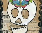 Skull and Blue Butterfly.