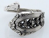 Solid Sterling Silver Spoon Ring Sizes 4 - 8 Rose Point Wallace Demitasse