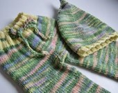 wool longies BFL size small with pixie hat
