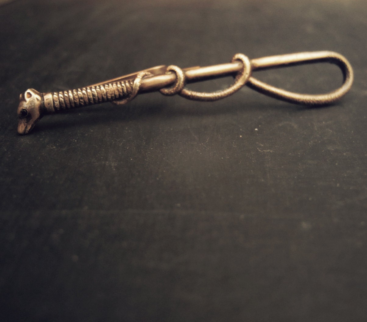 Thee Whip Tie Bar with Black Swarovski Crystal Eye