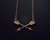 Crossed Golden Arrow Necklace