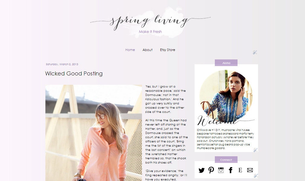 Premade Blogger Template Spring Living