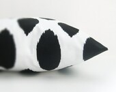 Lumbar Pillow Cover Black Ikat 12x16 Decorative Pillow