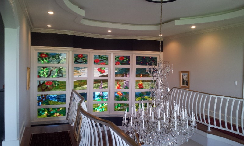 Stained glass Wall - Inspired by a Louis Comfort Tiffany design (P-36)