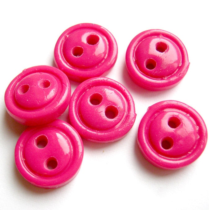 1/2 inch SOLIDS- "Bright Pink" - (set of 6)