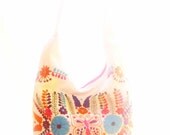 Peace Lover butterfly Mexican bag beach tote embroidered messenger ethnic floral bohemian floral handbag