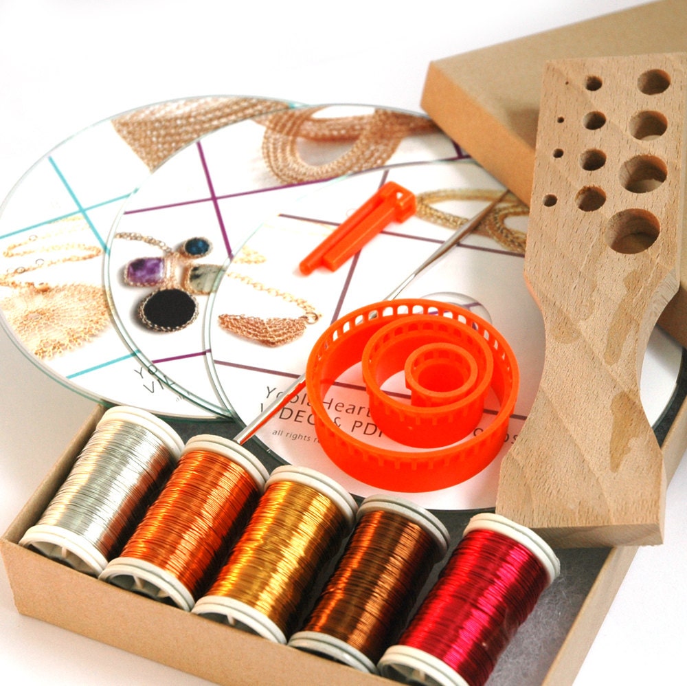 Wire crochet EXTENDED starter kit , 6 video movies with PDF patterns and supply