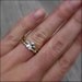 Emerald Cut White Sapphire Twig Ring in Recycled Gold