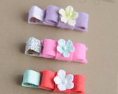 baby toddler girls alligator hair clips collection - felt bow set - fairy wings