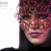 Hearts mask in red leather Valentine