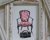 French Chair Painting Original Sketch with Chanel