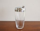 Vintage 1960s glass and chrome martini shaker