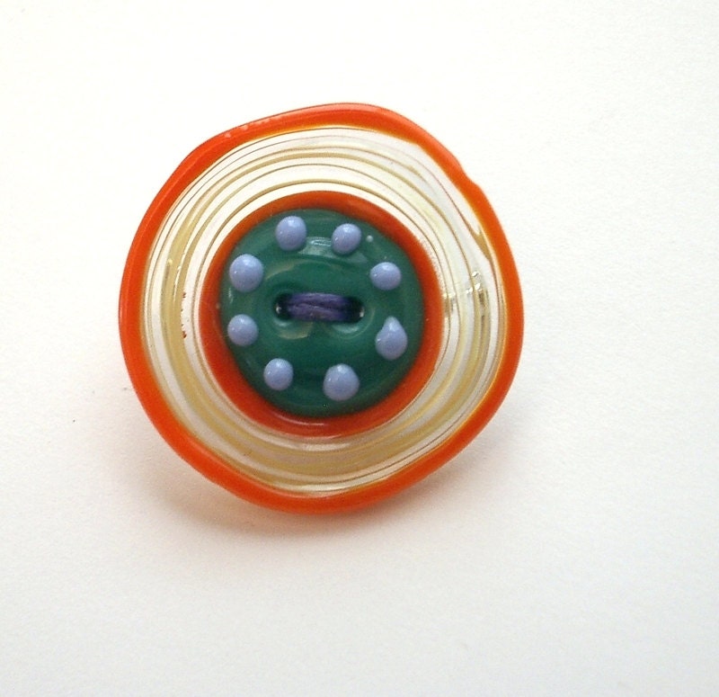 lampwork glass pin - Button hand made by YasminSivan