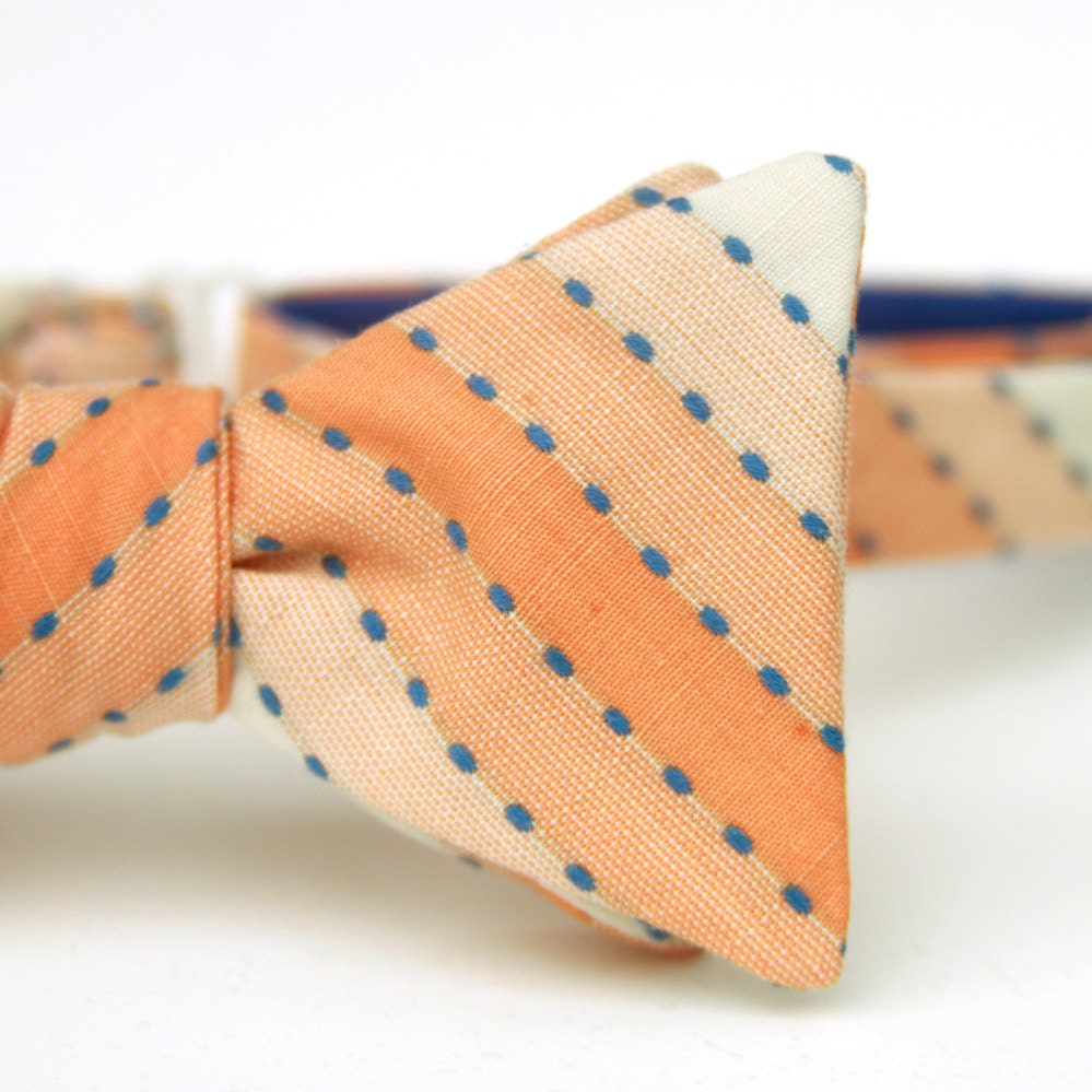 orange & royal blue freestyle bow tie