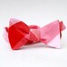 red, pink, & white plaid freestyle bow tie