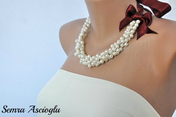 Handmade Weddings Pearl Necklace brides bridesmaids gifts special occasion