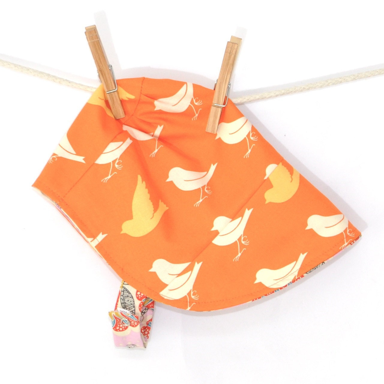 UB2 BUTTER BIRDS a buttery prairie-happy, afternoon-sky full-of-flight summer sun hat (bonnet) by The Urban Baby Bonnet--- size medium