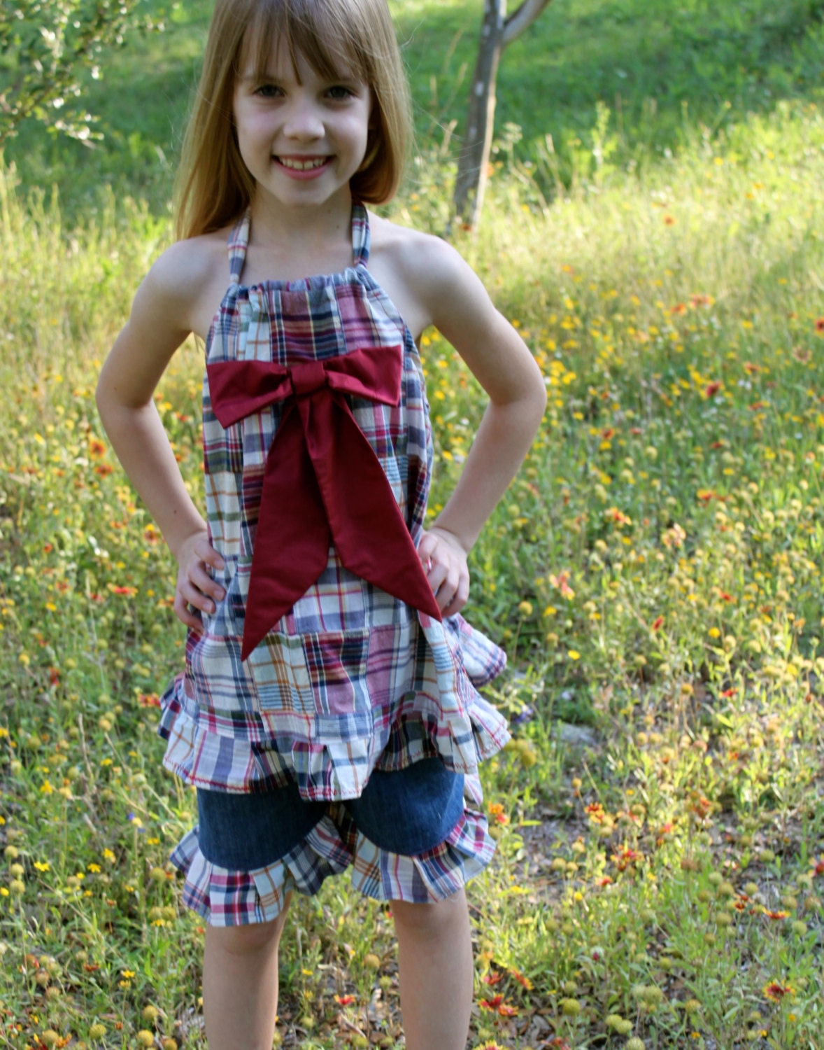 Plaid Swing Halter Top shorts set Sizes 2t thru 8 girls