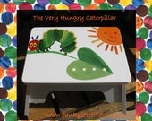 Very Hungry Caterpillar Hand Painted Children's Step Stool Personalize Nursery Art