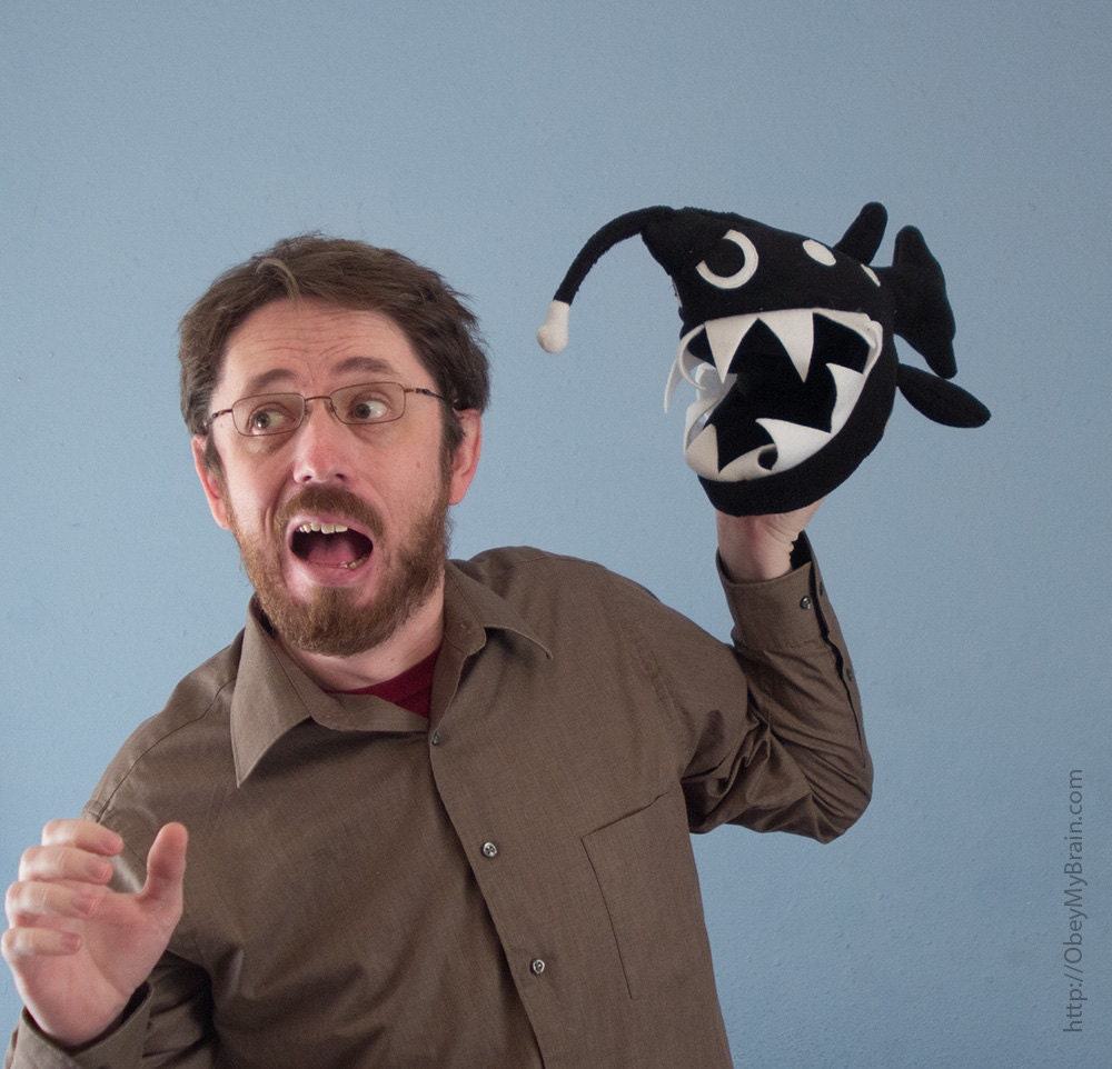 Small Angler Fish Plush - Black