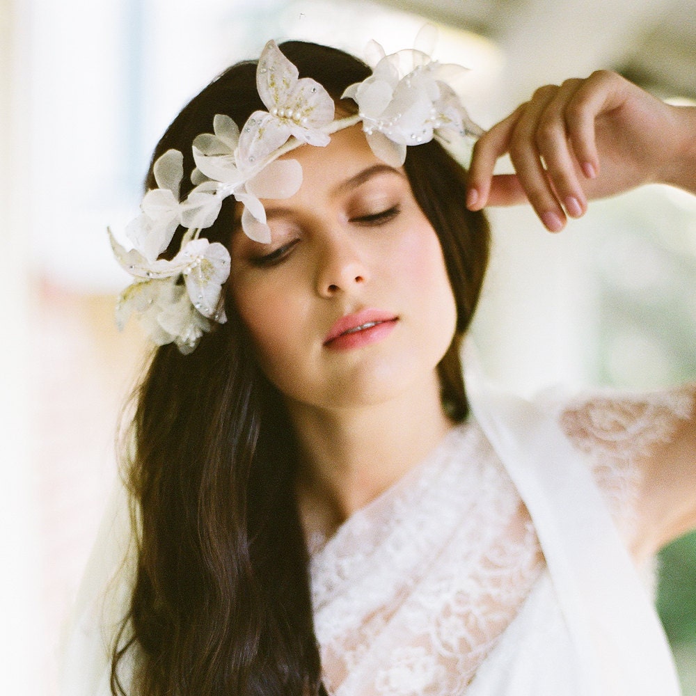 Gossamer Butterfly  silk flower bridal vine style 1907