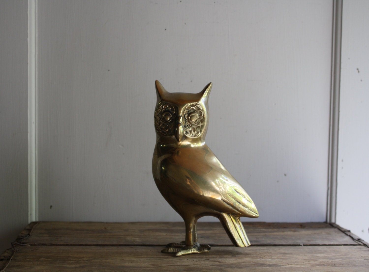 vintage brass owl