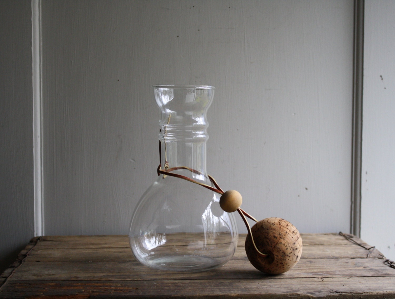 vintage decanter with cork stopper