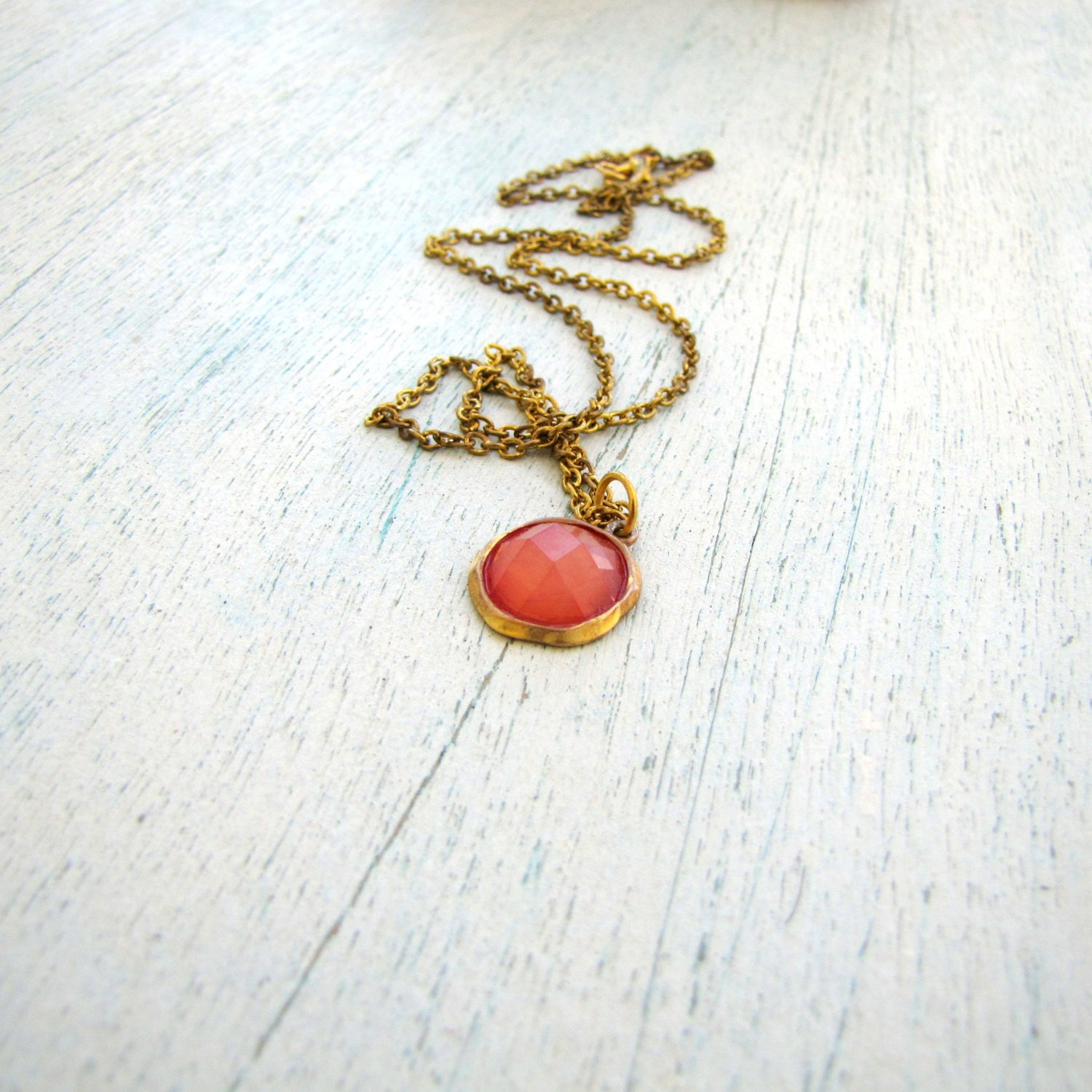 Coin Pendant Necklace Peachy Charm