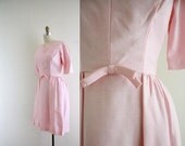 50% off Shop Closing Sale Vintage Pale Pink Party Dress . 50s Cocktail Dress . Lady in Pink . XS