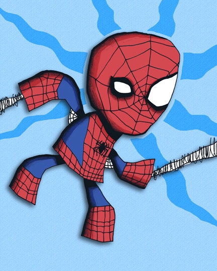 Art Print Amazing Spiderman Superhero Illustration