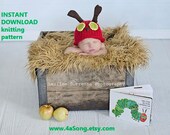 Hungry Caterpillar Baby Cocoon and Hat Knitting Pattern in Plain English, PDF 128 -- INSTANT DOWNLOAD  -- Over 16,000 patterns sold