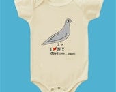 I dove new york pigeon shortsleeve onesie