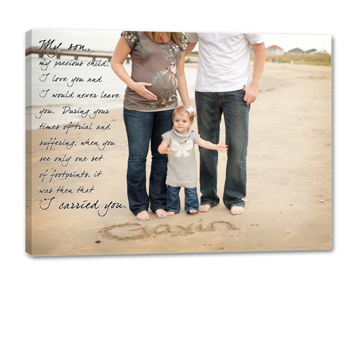 Personalized Newborn or Soon to Be Parents Photo Wall Art Child Baby with text, sayings, quotes Canvas Art 18X24