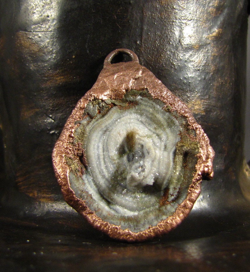 Copper Electroplated Drusy Druzy Pendant