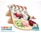 Kawaii Sushi Platter - XL Large Vinyl Sticker
