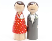 The Original // Anniversary Wedding Cake Toppers // Custom Anniversary Gift Goose Grease - wooden dolls Fair Trade