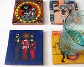 Dia de los Muertos Tile Coasters  - Set of 4