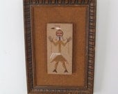 Vintage Sand Wood Burlap Tribal Wall Hanging