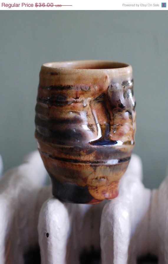 50% OFF SALE indented stoneware tumbler