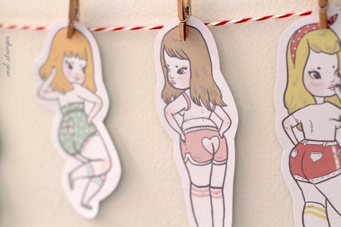 Cute Butt Club Garland - Printable DIY papercraft project