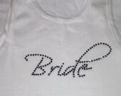 Bride Tank Top-Hanes Embellished Bride, Bridesmaid, Maid of Honor Ribbed Tank