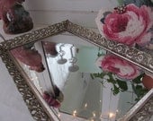 SALE - Vanity Dresser Tray Mirror Filigree Vintage - Paris Apartment French Cottage Chic