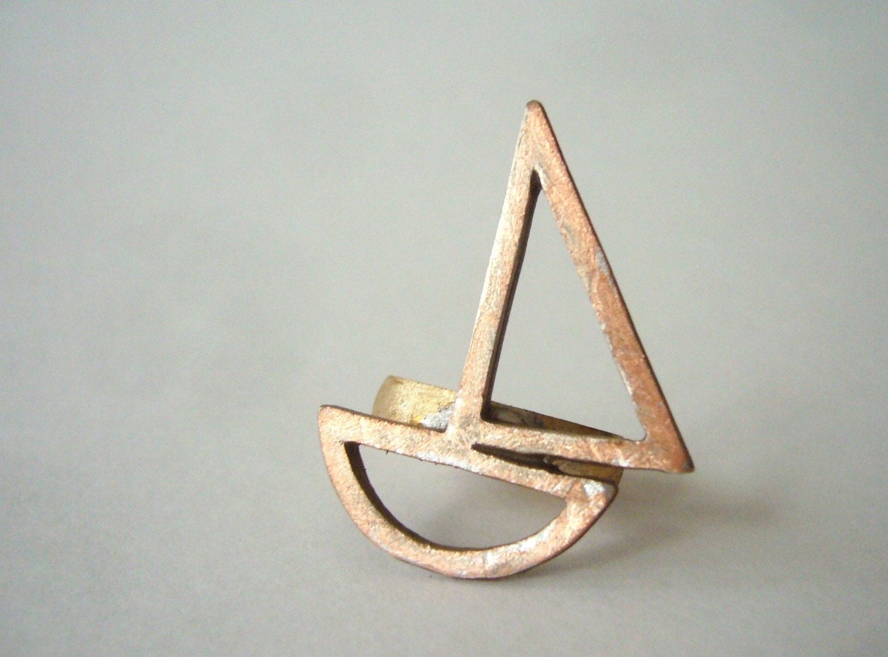 silver ship ring, nautical ring