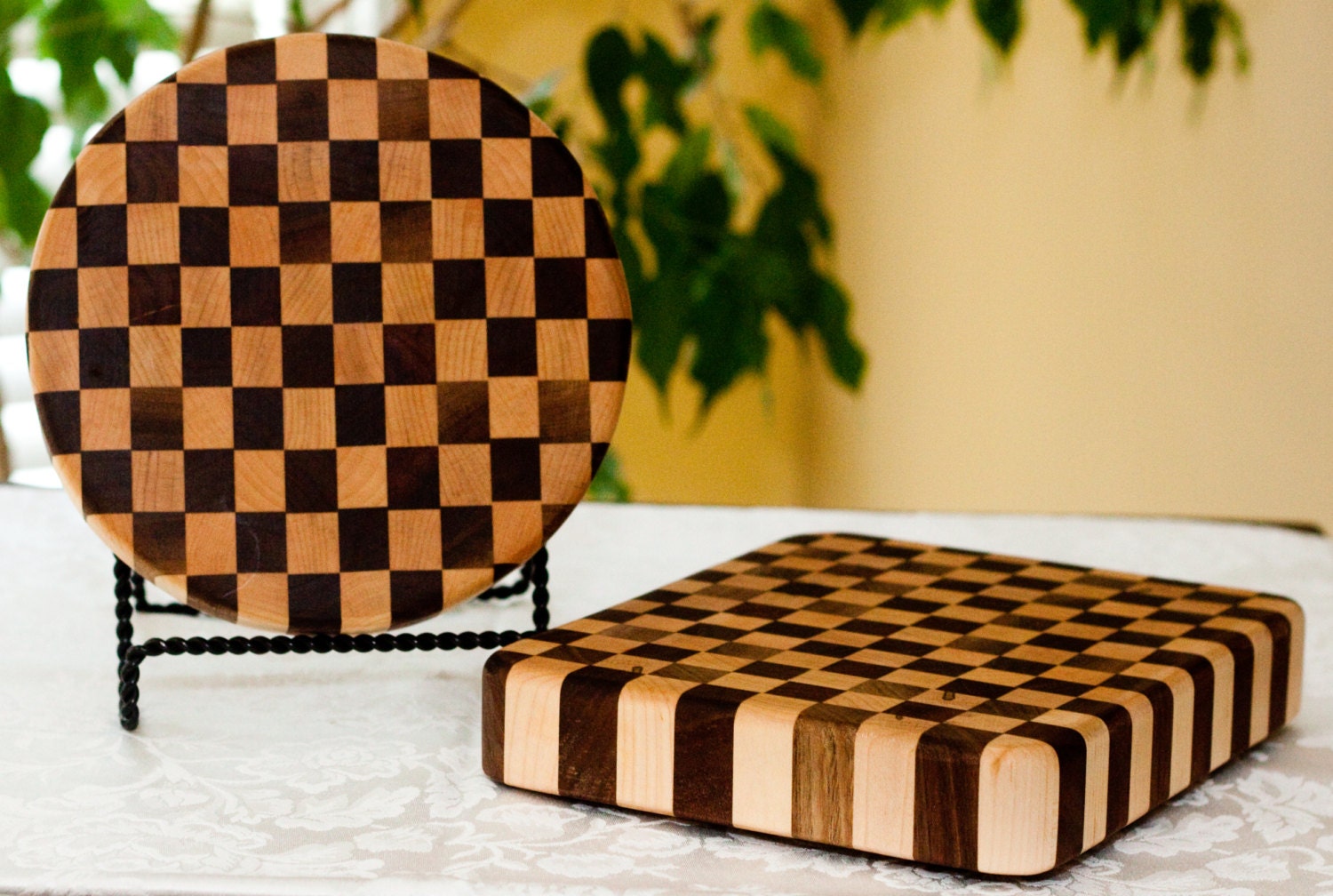 Custom maple and walnut cheese board