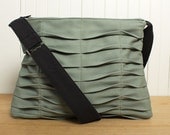 Crossbody Tote Handbag Purse in Slate Gray with Zipper Closure