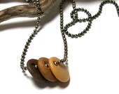 Beach Stone Jewelry Beads Drilled Pebbles Earth Charms - River Rocks - Organic Supplies - " 3 Dots" by StoneMe